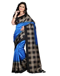 e-VASTRAM Womens Art Mysore Printed Silk(NS6D_Blue)