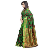 Varkala Kanchipuram Silk Peacock Theme Pallu and Resham Butta Art Saree, Colour Pakistani Green-Red -JP7108PGRD