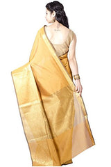 Chandrakala Women's Banarasi Cotton Silk Saree(Gold)