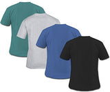 Tripr Men's V-Neck Tshirt Combo Green Grey Royalblue Black (Large)