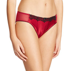 Amante Women's Silk Bikini Panty (PGLU11EBL_Beet Black_Large)