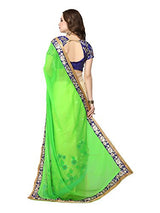 Panchratna Women's Faux Georgette Saree (ME-NX-93-1_Green)