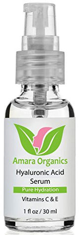 Amara Organics Hyaluronic Acid Serum for Skin with Vitamin C & E, 1 fl. oz.