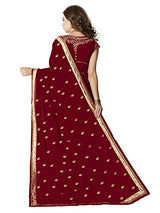 Glory Sarees Women's Georgette Saree(sukanya maroon saree_maroon)