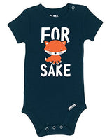 Panoware Funny Baby Onesie | For Fox Sake, Navy, 0-3 Months