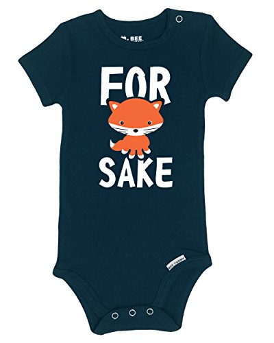 Panoware Funny Baby Onesie | For Fox Sake, Navy, 0-3 Months