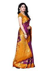 Mimosa Women's Traditional Art Silk Saree Kanjivaram Style With Blouse Color:Mejantha(3301-200-MEJAN-MSTD )