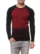 Gritstones Maroon/Black Full Sleeve Round Neck Raglan Tshirt GSFSRGLNOMB1288MRNBLK_M