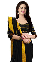 Trendz Women's Cotton Silk Saree (TZ_Rockon_Black_Free Size)