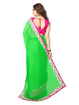 Panchratna Women's Georgette Heavy Embroidered Fancy Sarees With Blouse Material