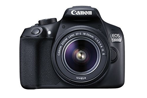 Canon EOS 1300D DSLR Camera with EF-S18-55 IS II F3.5-5.6 Lens - Black