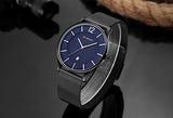 BINZI Montres pour Homme Inoxydable Noir Multifunction de Mode décontracté et Etanche Montre à Quartz Analogique affichage du jour