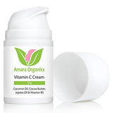 Amara Organics Vitamin C Cream for Face with Coconut Oil, Cocoa Butter & Jojoba Oil, 1.7 fl. oz.