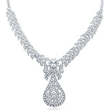 Sukkhi Pleasing Rhodium plated AD Stone Necklace Set for Women