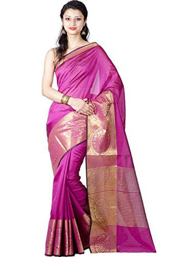 Chandrakala Women's Banarasi Cotton Silk Saree(Pink)