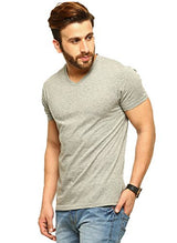 Tripr Men's V-Neck Tshirt Combo White Grey (Large)