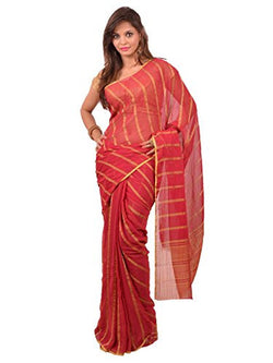 Alankrita Maroon Color Self Design Kanjivaram Chiffon Sari