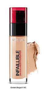 L'Oreal Paris Infallible 24Hr Liquid Foundation, Golden Beige 140, 30ml