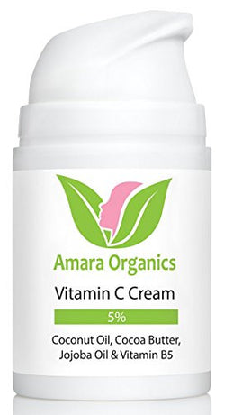 Amara Organics Vitamin C Cream for Face with Coconut Oil, Cocoa Butter & Jojoba Oil, 1.7 fl. oz.