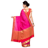 Varkala Silk Sarees Women's Raw Silk Kanjiwaram Saree(ND1020RNRD_Pink)
