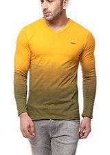 Gritstones Yellow Full Sleeve V Neck T Shirt GSFSOMBVNCKYELL_XL