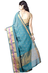 Chandrakala Women's Banarasi Cotton Silk Saree(Green)