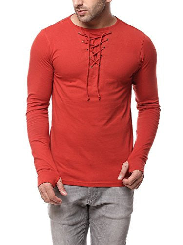 Gritstones Rust Full Sleeve Round Neck T Shirt GSFSTSHT1282RST_XL
