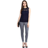 Mayra Women's Net Top(1608T08474_M, Blue )