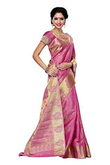 Mimosa Women'S Tussar Silk Saree With Blouse,Color:Pink(3192-178-PINK)