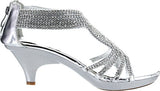 V-Luxury Womens 32-ANGEL37 Open Toe Med Heel Wedding Sandal Shoes
