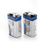 EBL 4 Pack 9V 6F22 600mAh High Volume Lithium-ion Rechargeable 9 Volt Li-ion Batteries