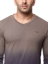 Gritstones Steel Grey Full Sleeve V Neck T Shirt GSFSOMBVNECKSGRY_XL
