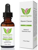 Amara Organics Vitamin C Serum for Face 20% with Hyaluronic Acid & Vitamin E, 1 fl. oz.