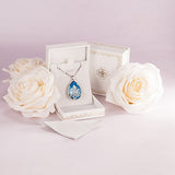 Brilla Christmas Gift Pendant Necklace Women Fashion Jewelry 'Butterfly Dream' Teardrop Swarovski Elements Crysta Ocean Blue