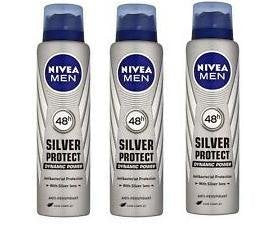 (3 PACKS) Nivea Men SILVER PROTECT 48h Anti Perspirant Deodorant (3 x 150ml)
