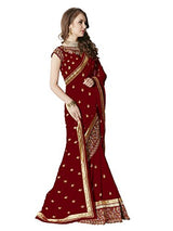 Glory Sarees Women's Georgette Saree(sukanya maroon saree_maroon)