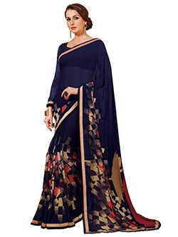 EthnicJunction Women's Georgette Saree With Blouse (EJ1133-3023_Blue)