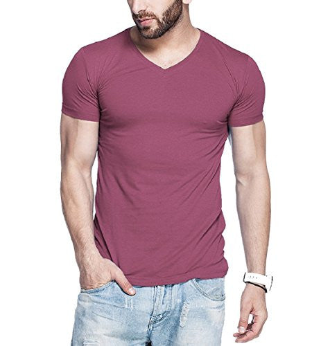 Tripr Men's V-Neck Tshirt Maroon