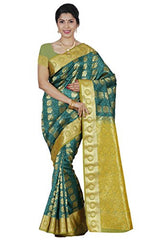 RR Women's Resham Silk Powerloom Saree (RR-REB001-DARK GREEN)