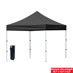 Eurmax No Matter 10x10 Canopy Ez Pop Up Tent Portable Party Shelter With Roller Carry Bag Bonus a Ground Mat (Black)