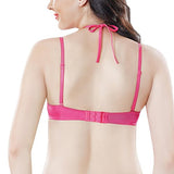 Amante Women's Padded Non Wired Bra (BRA50201_Grey Marle-Neon Pink_32B)
