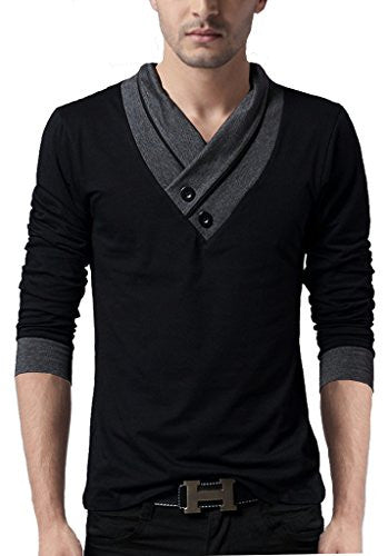 Seven Rocks Men's V-Neck Cotton Tshirt "V-Neck Tshirt"(Large)