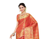 Mimosa Women's Traditional Art Silk Saree Kanchipuram Style, color :Straberry(3245-197-SD-STRAB)