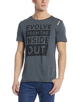 Reebok Men's Round Neck T-Shirt (4057282674265_AF1979_Small_Dark Grey Heather)