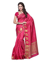 Mimosa Women's Pink Tassar silk saree(3098-3032-STRABERRY)