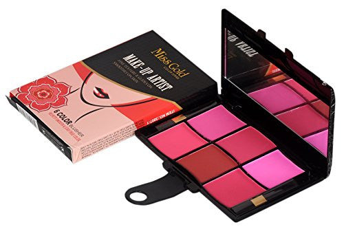 Miss Gold Make-up Artist 6 Color Blusher with 2 Application Brushes