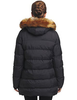 WenVen Women's Forward Long Down Jacket(Black, US X-Large)