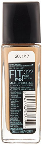 Maybelline New York Fit Me Foundation, 322 Warm Honey, 30ml