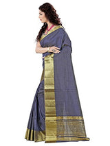 e-VASTRAM Womens Tassar Silk Saree With Zari Blouse(TAGREY_Grey)