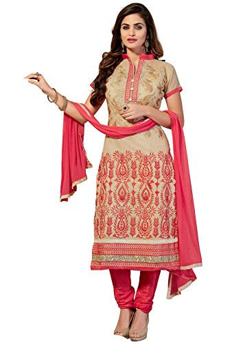 Manvaa Chanderi Women's Silk Dress Material (SMFEMR5509_Multicolour_Free Size)